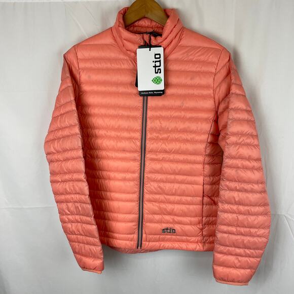 Stio Jackets & Blazers - Stio Womens Pinion 800g Fill Down Puffer Sweater Jacket Pertex Coral Pink Size S